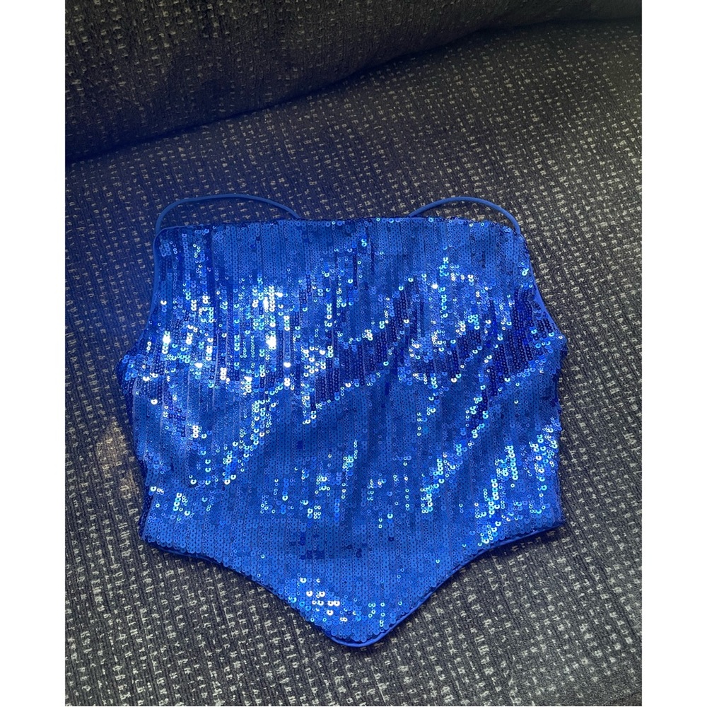 Royal blue shiny top